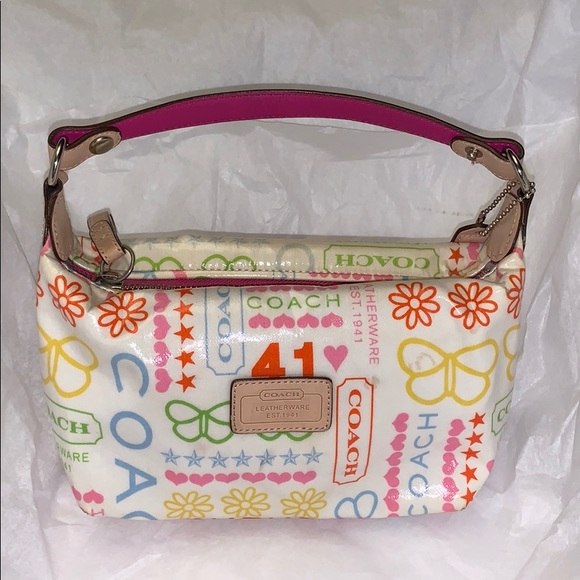 Coach Handbags - Coach Vinyl and Leather Trim Mini Bag